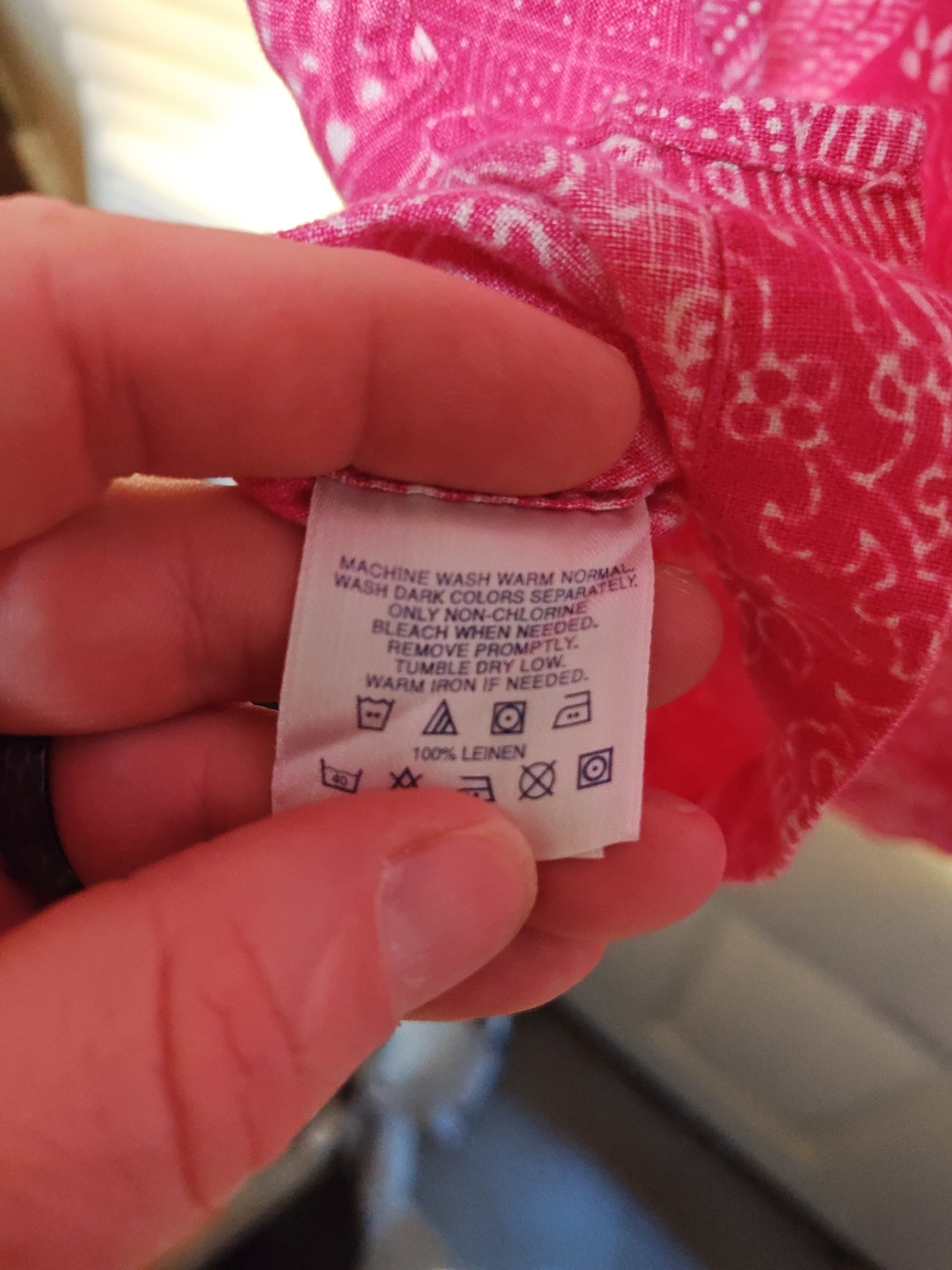 Lands' End Hot Pink Bandana-Print Short Sleeve Shirt - Picture 4 of 4